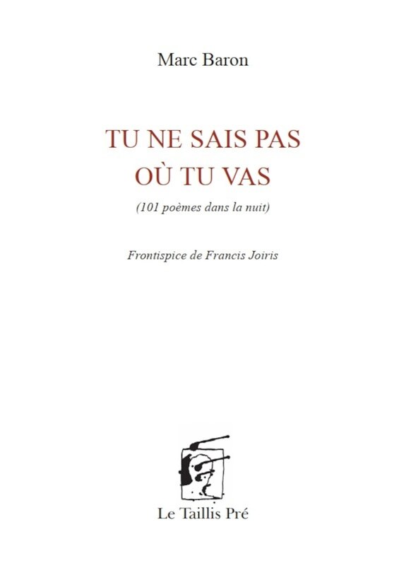 Front cover_Tu ne sais pas où tu vas : 101 poèmes dans la nuit