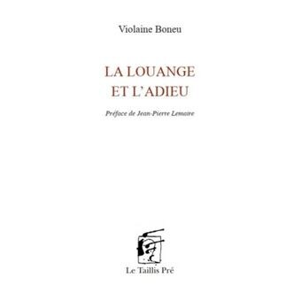 Front cover_La louange et l'adieu