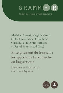 Front cover_Enseignement du français : les apports de la recherche en linguistique