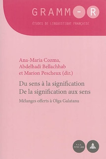Front cover_Du sens � la signification / De la signification aux sens