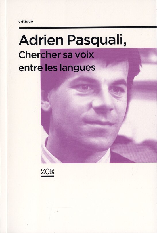 Front cover_Adrien Pasquali, chercher sa voie entre les langues