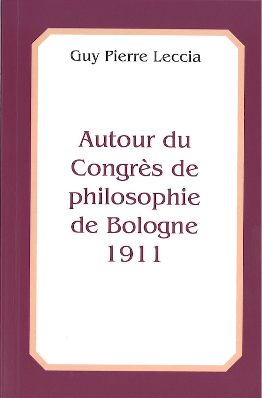 Front cover_Autour du congrès de philosophie de Bologne 1911