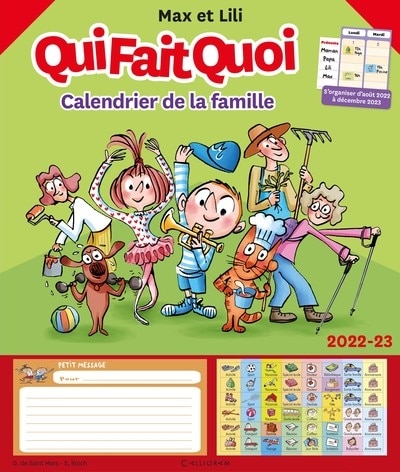 Max et Lili, qui fait quoi: calendrier de la famille, 2022-2023