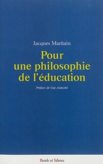 Front cover_Pour une philosophie de l'éducation