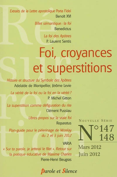 Couverture_Résurrection, n°147-148. Foi, croyances et superstitions