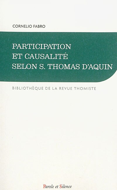 Couverture_Participation et causalité selon S. Thomas d'Aquin