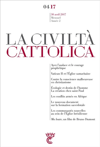 Front cover_Civiltà cattolica (La), n°4 (2017)