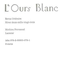 Front cover_Ours blanc (L'), n&deg;36. Larmier