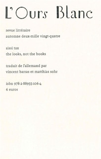 Front cover_Ours blanc (L'), n°41. The looks, not the books