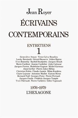Front cover_Ecrivains Contemporains T.1