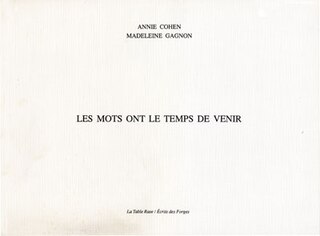 Front cover_Les Mots ont le temps de venir