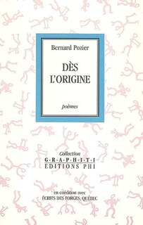 Couverture_Dès l'origine : poèmes