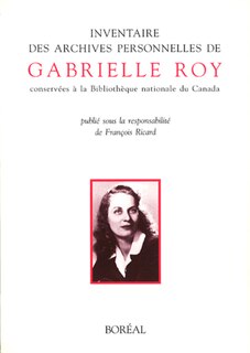 Front cover_Inventaire des archives personnelles de Gabrielle Roy