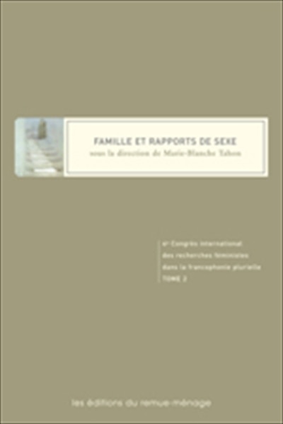 Front cover_Famille et rapports de sexe