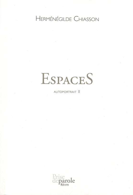 Front cover_Espaces: Autoportrait Ii