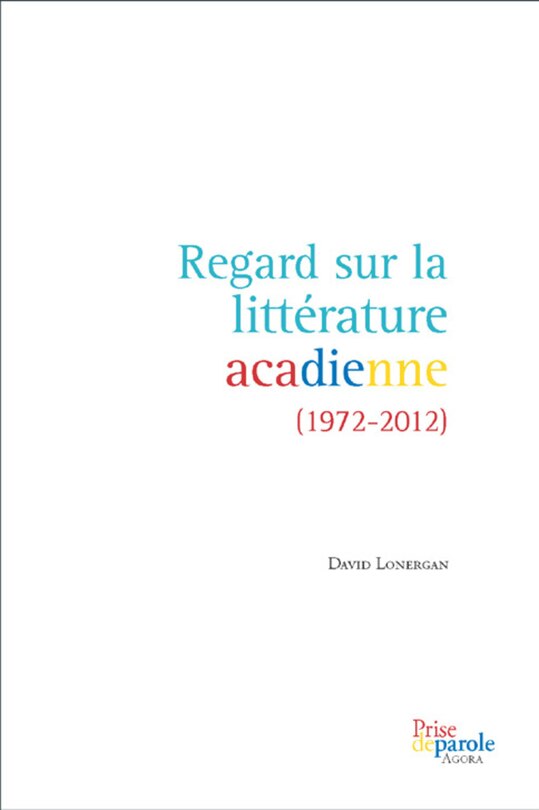 Front cover_Regard sur la littérature acadienne