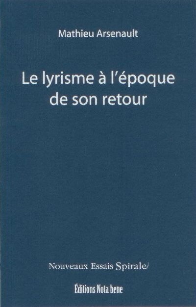 Couverture_Le lyrisme à l'époque de son retour