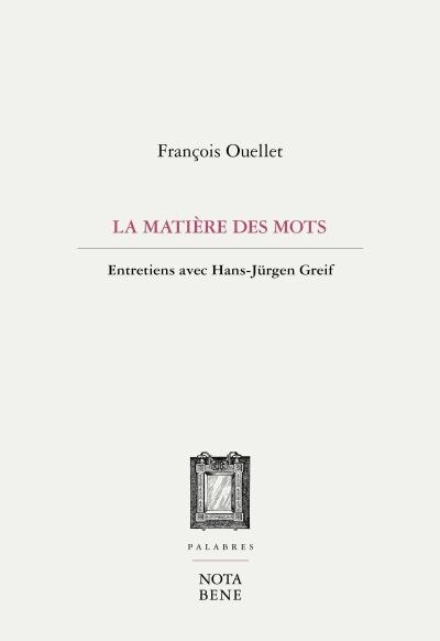 Front cover_La matière des mots