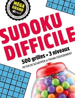 Front cover_Méga grand - Sudoku difficile : 500 grilles, 3 niveaux