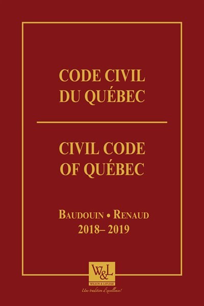 Front cover_Code civil du Québec 2018-2019