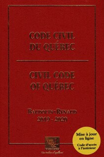 Front cover_CODE CIVIL DU QUÉBEC 2019-2020