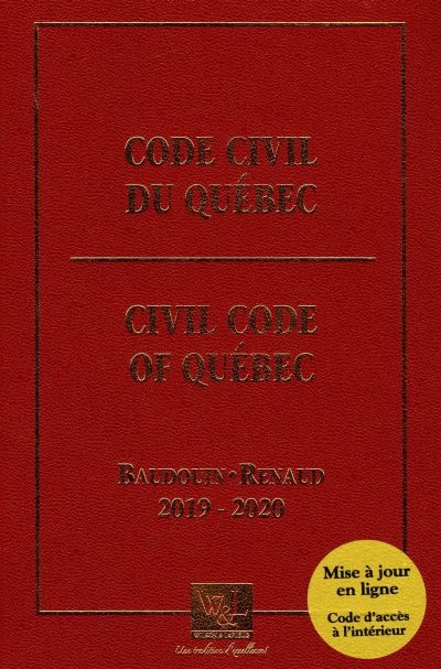 Front cover_CODE CIVIL DU QUÉBEC 2019-2020