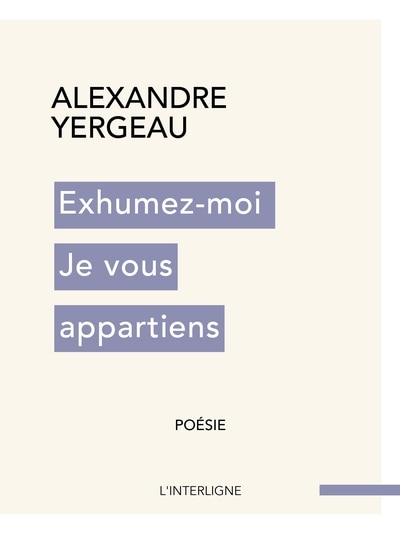 Front cover_Exhumez-moi Je vous appartiens