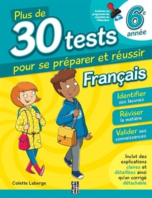 Front cover_30 tests Français 6e année 3ème édition