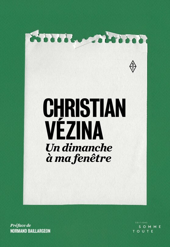 Front cover_Un dimanche à ma fenêtre
