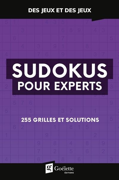 Couverture_Sudokus pour experts : 255 grilles et solutions