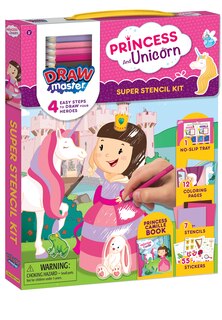 Front cover_Drawmaster Princess And Unicorn: Super Stencil Kit