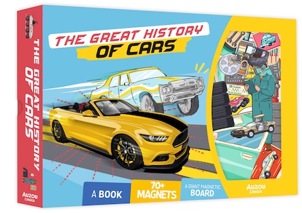 The Great History of Cars: A book, 70+ magnets, and a giant magnetic board!