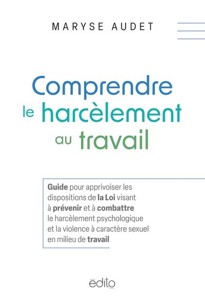 Front cover_COMPRENDRE LE HARCÈLEMENT AU TRAVAIL