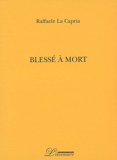 Front cover_Blessé à mort