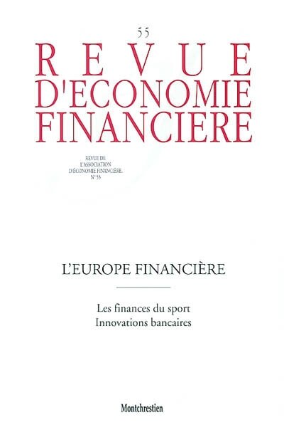 Front cover_Revue d'économie financière, n°55. L'Europe financière : les finances du sport, innovations bancaires