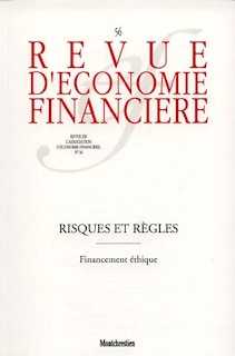 Front cover_Revue d'économie financière, n°56. Risques et règles : financement éthique