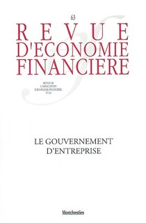 Front cover_Revue d'économie financière, n°63. Le gouvernement d'entreprise = Banking and financial Europe after the euro
