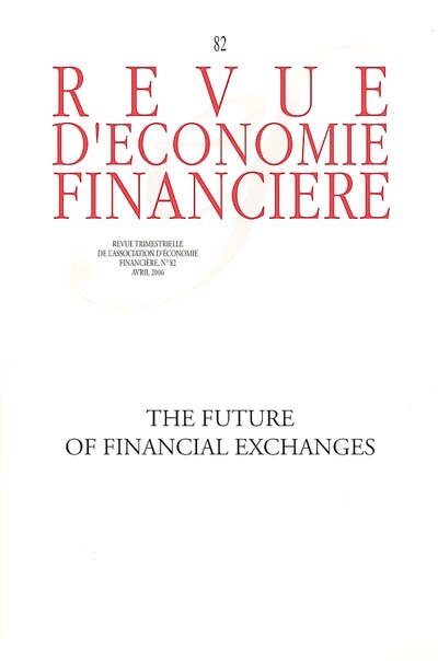 Front cover_Revue d'économie financière, n°82. The future of financial exchanges