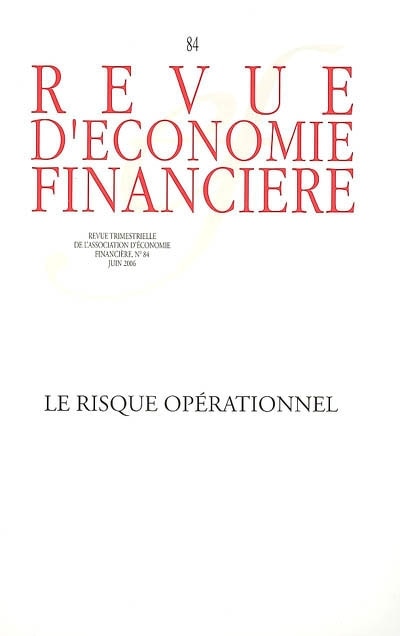 Front cover_Revue d'économie financière, n°84. Le risque opérationnel