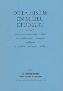 Front cover_De la misère en milieu étudiant