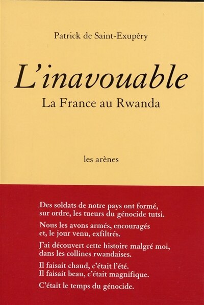 Front cover_L'inavouable : la France au Rwanda