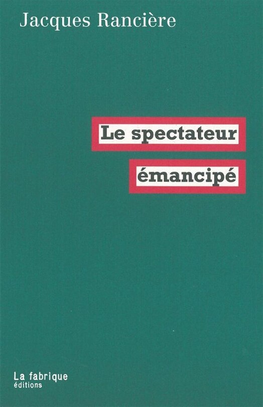 Front cover_Le spectateur émancipé