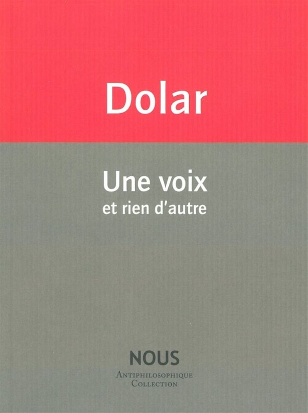 Front cover_Une voix et rien d'autre