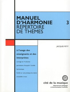 Couverture_Manuel d'harmonie, Vol. 3. Répertoire de thèmes