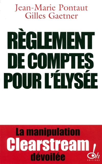 Front cover_Règlement de comptes pour l'Elysée