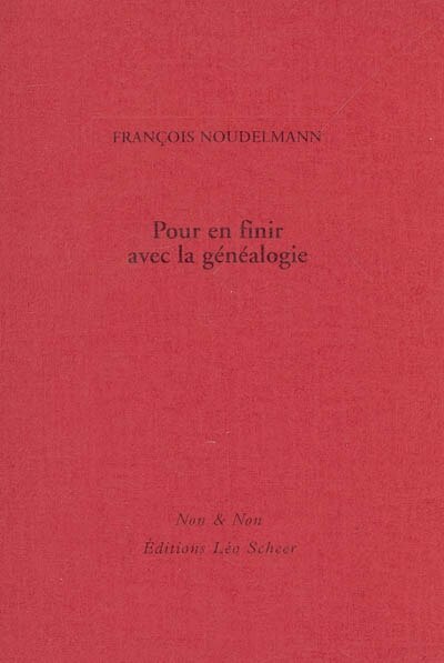 Front cover_Pour en finir avec la généalogie