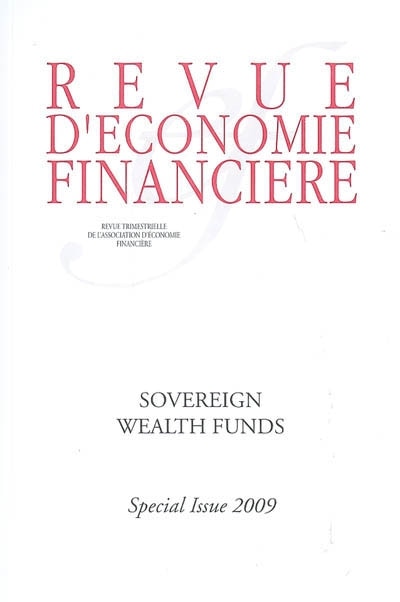 Couverture_Revue d'économie financière, hors-série. Sovereign wealth funds