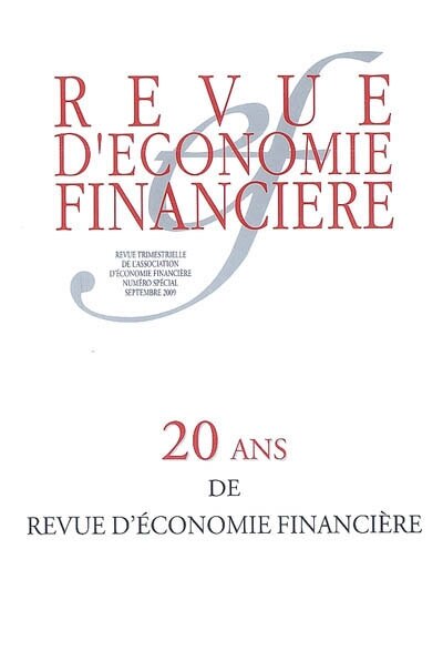 Couverture_Revue d'économie financière, hors-série. 20 ans de Revue d'économie financière