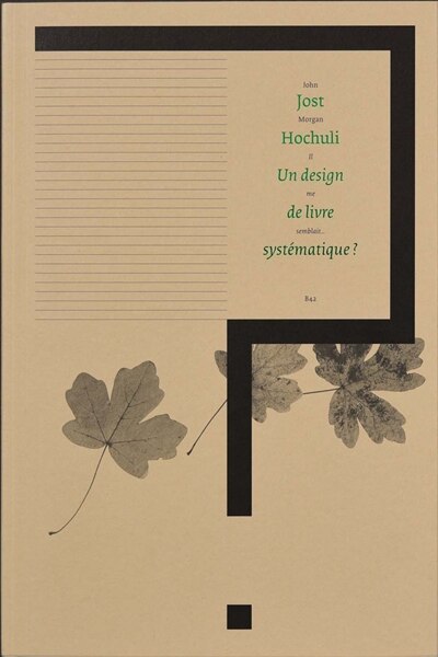 Front cover_Un Design De Livre Systématique ?