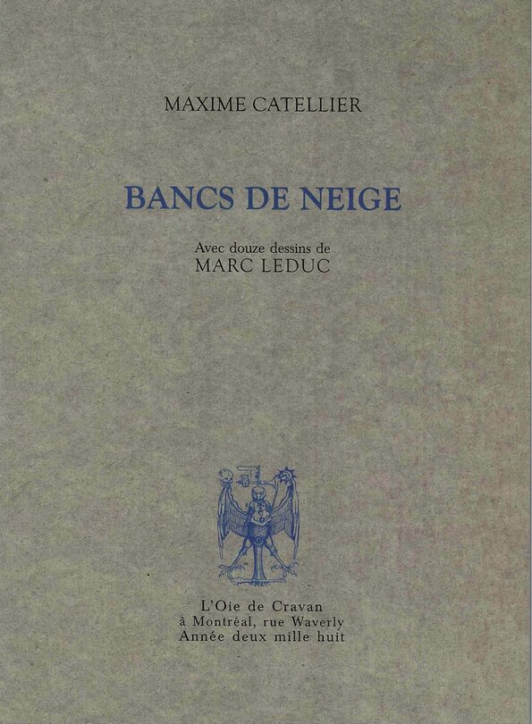 Front cover_Bancs de neige